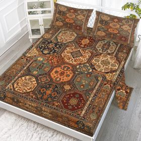 4pcs Retro Bohemian Geometric Style Minimalist Comfort Series Bed 1Fitted Sheet 1 Sheet And Two Pillowcases Bedding For All Seasons Use (Option: Twin-Brown) 4pcs Retro Bohemian Geometric Style Minimalist Comfort Series Bed 1Fitted Sheet 1 Sheet And Two Pillowcases Bedding For All Seasons Use (Option: Twin-Brown)