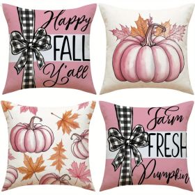 4 Pack Fall Pillow Covers 18x18in Farmhouse Pumpkin Maple Leaf Cushion Case Autumn Sofa Couch Decor For Autumn Thanksgiving Harvest Decorations (Option: 4Pcs) 4 Pack Fall Pillow Covers 18x18in Farmhouse Pumpkin Maple Leaf Cushion Case Autumn Sofa Couch Decor For Autumn Thanksgiving Harvest Decorations (Option: 4Pcs)